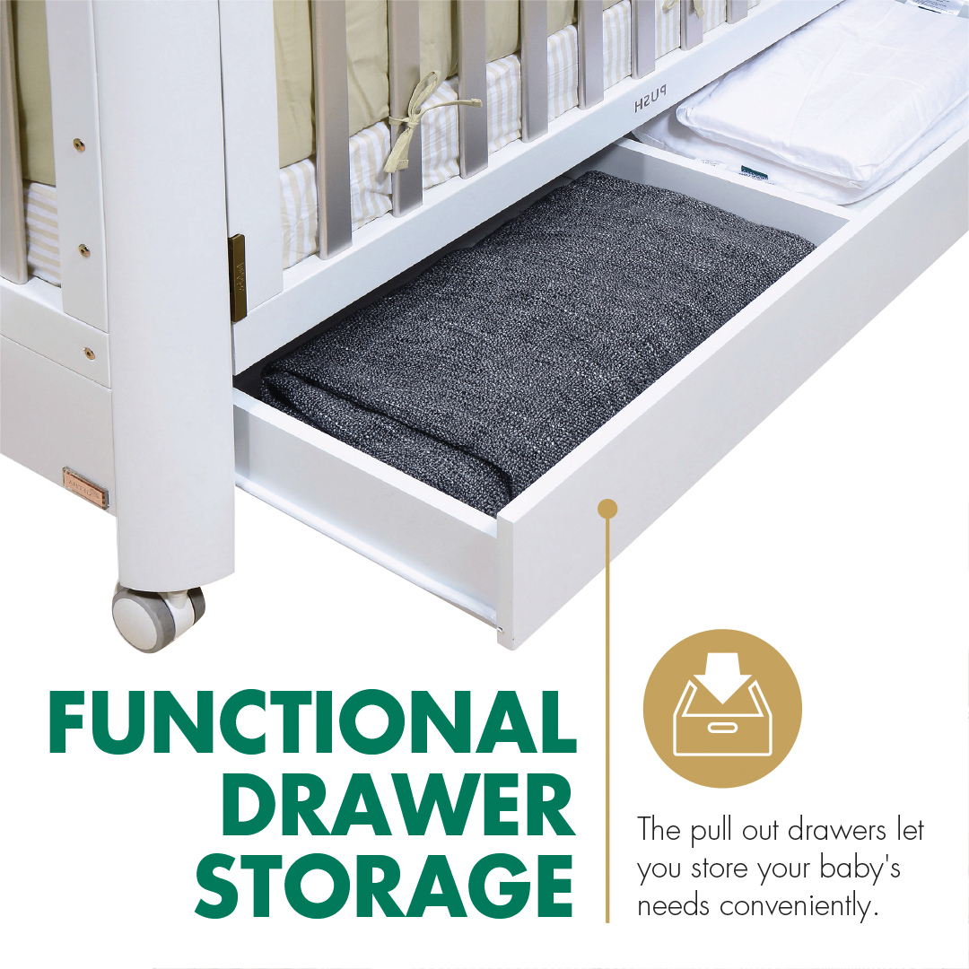 Togetha Baby Cot with Functional Drawer Storage