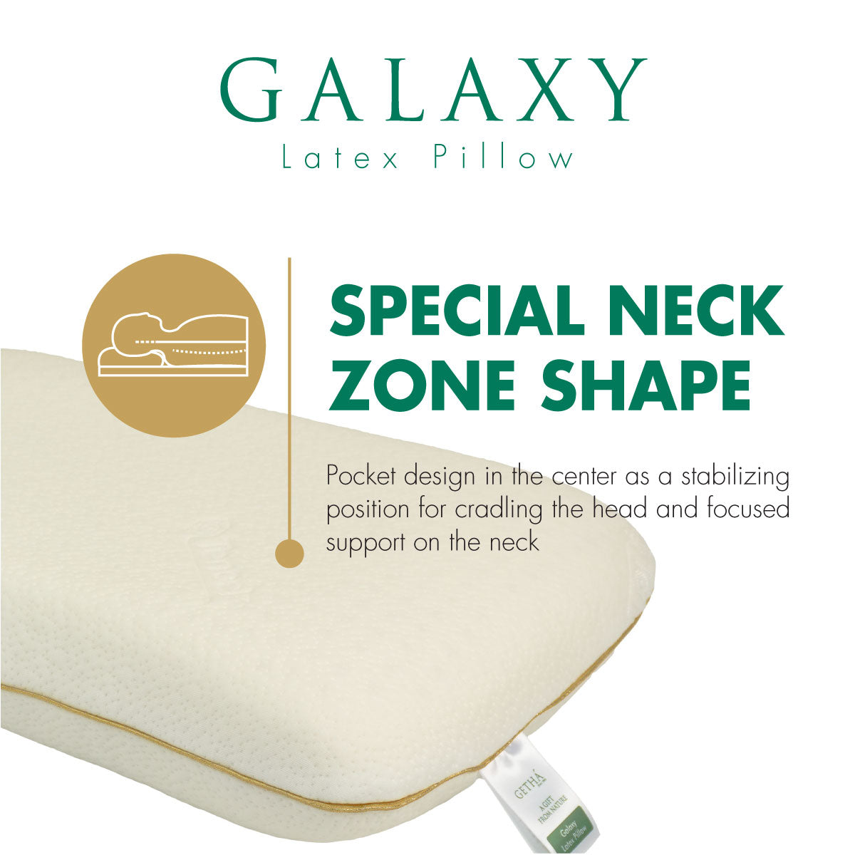 Galaxy Latex Pillow with special neck zone shape support