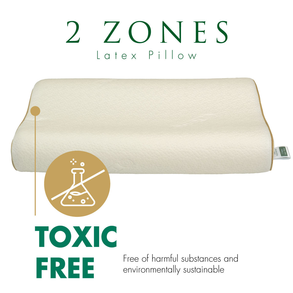 Toxic Free 2 Zone Latex Pillow