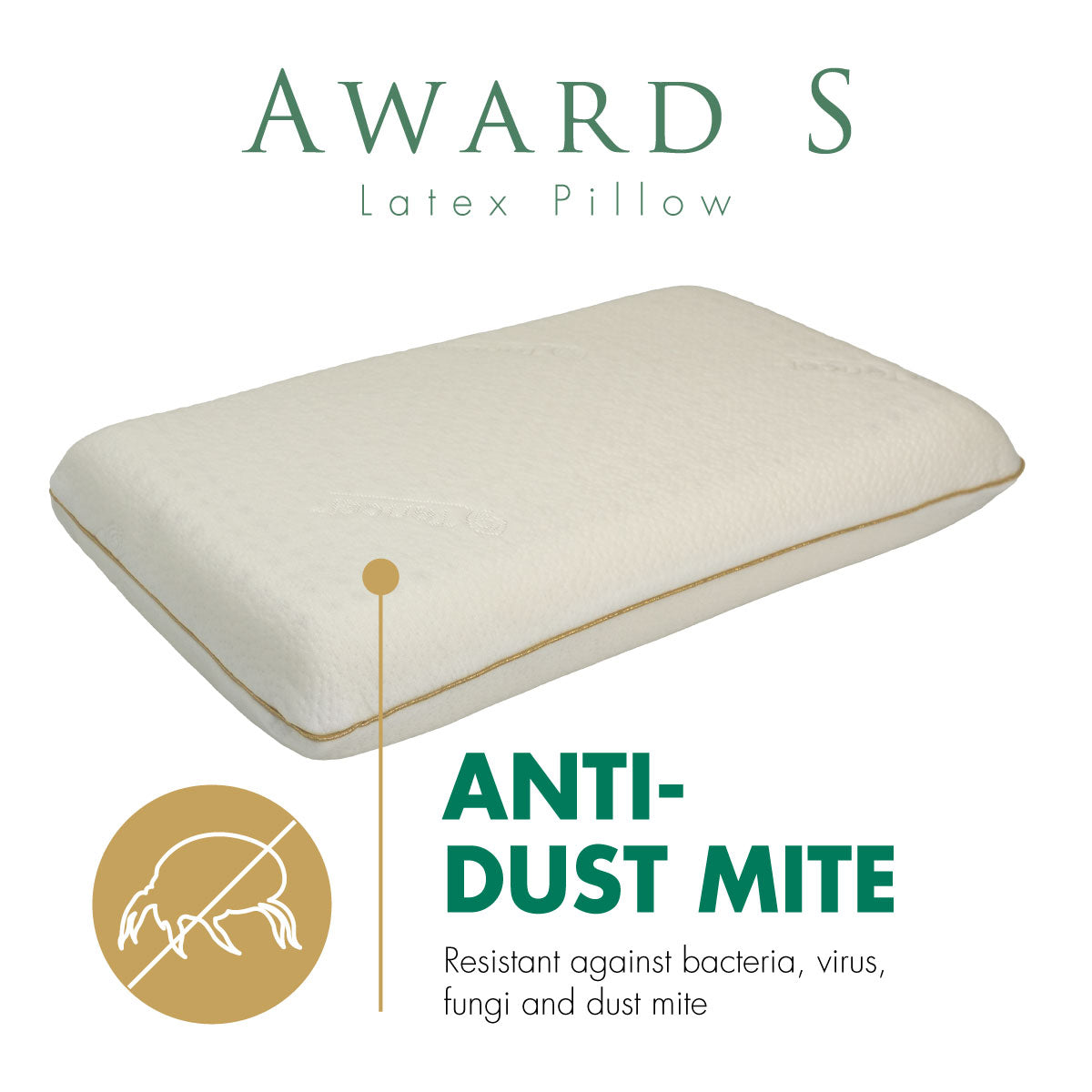 Anti Dust Mite Award S Latex Pillow