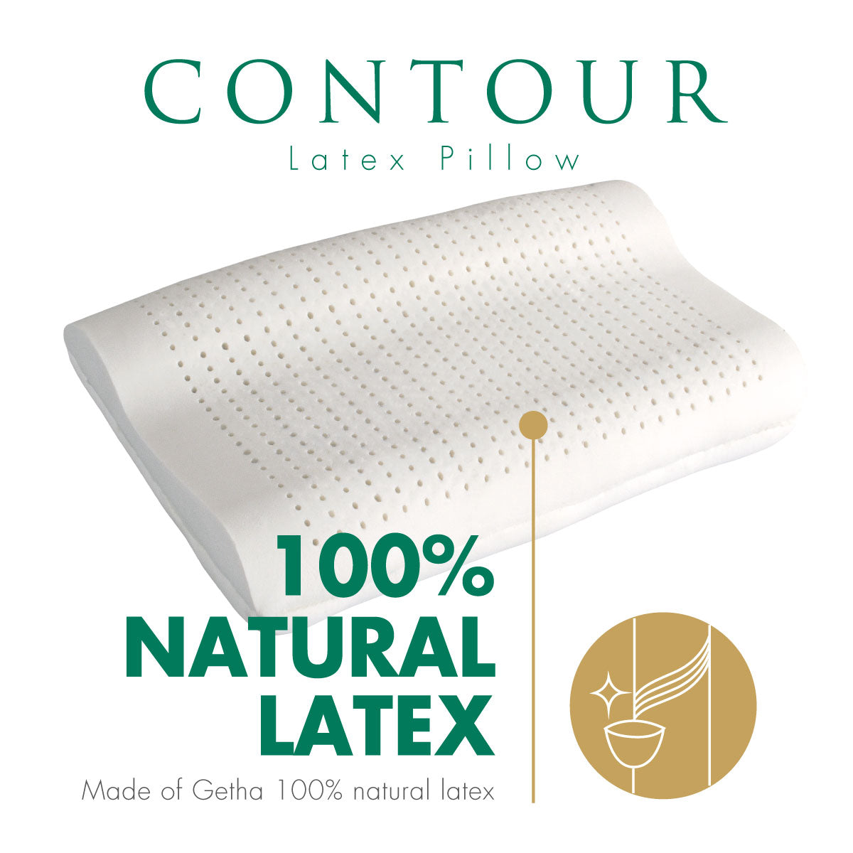 Getha Contour Latex Pillow with Tencel Fabric