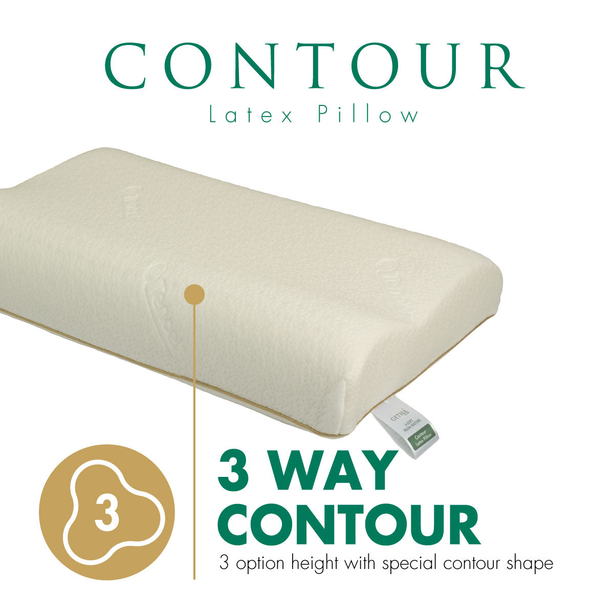 Getha Contour Latex Pillow with Tencel Fabric