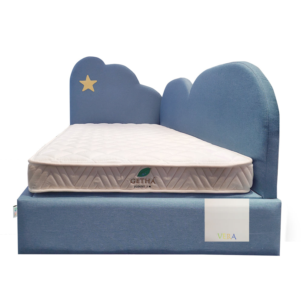 Getha Twinkle Star Kids Bed Frame Blue color Front View