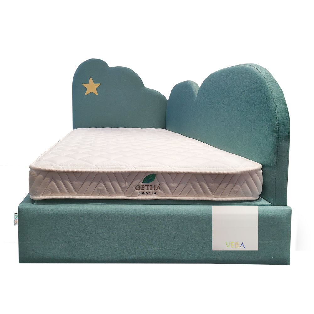 Getha Twinkle Star Kids Bed Frame Green color Front View