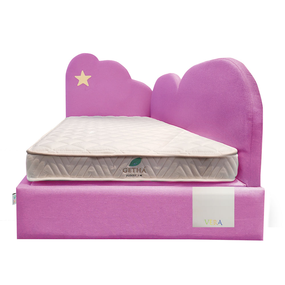 Getha Twinkle Star Kids Bed Frame Pink color Front View