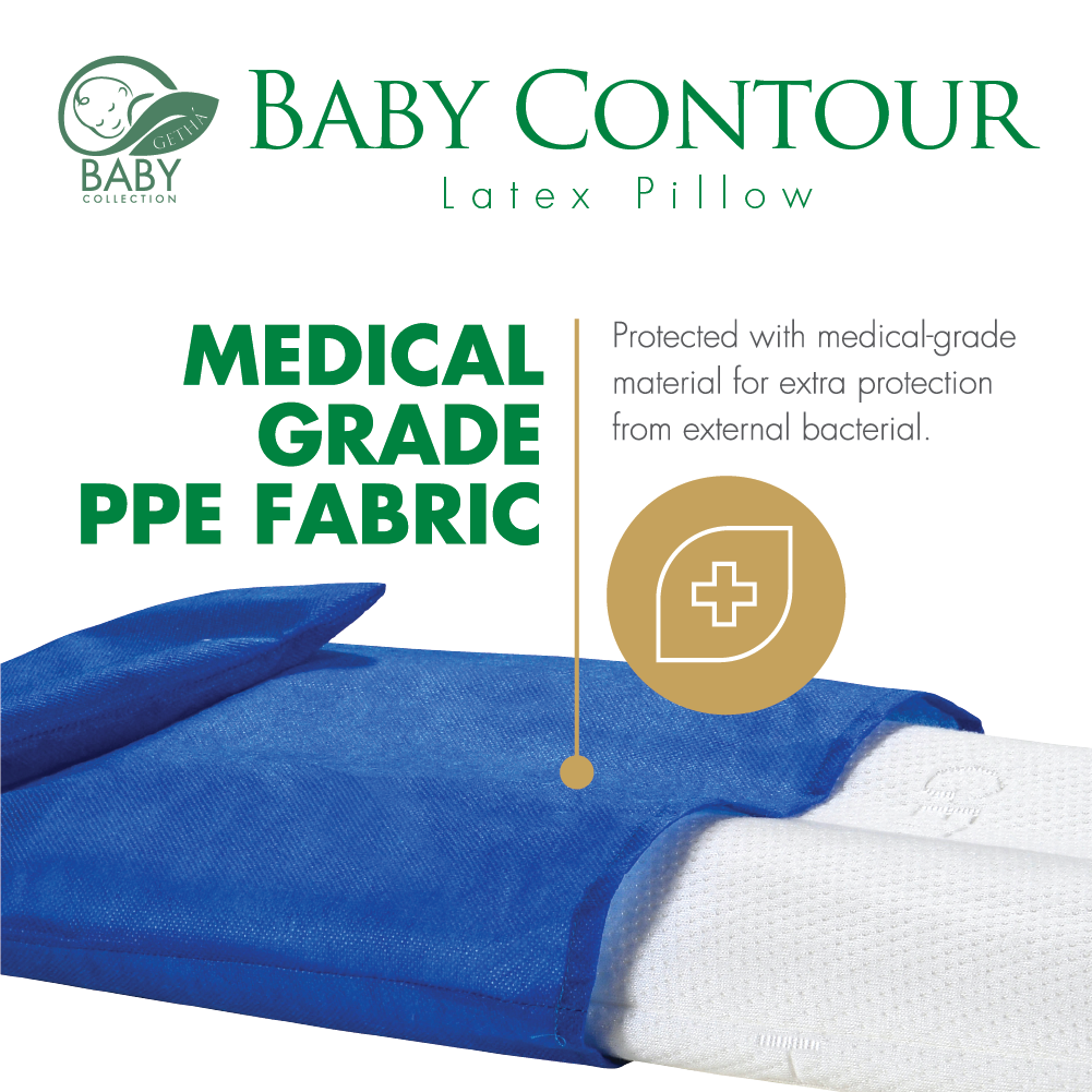 Baby pillow with medical grade PPE Fabric to product external bacteria