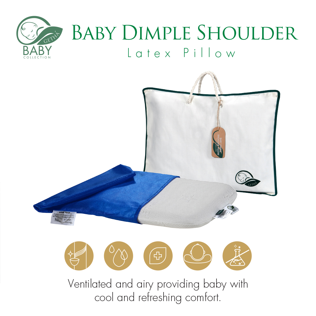 Ventilated & Airy Getha Baby Dimple Shoulder Latex Pillow