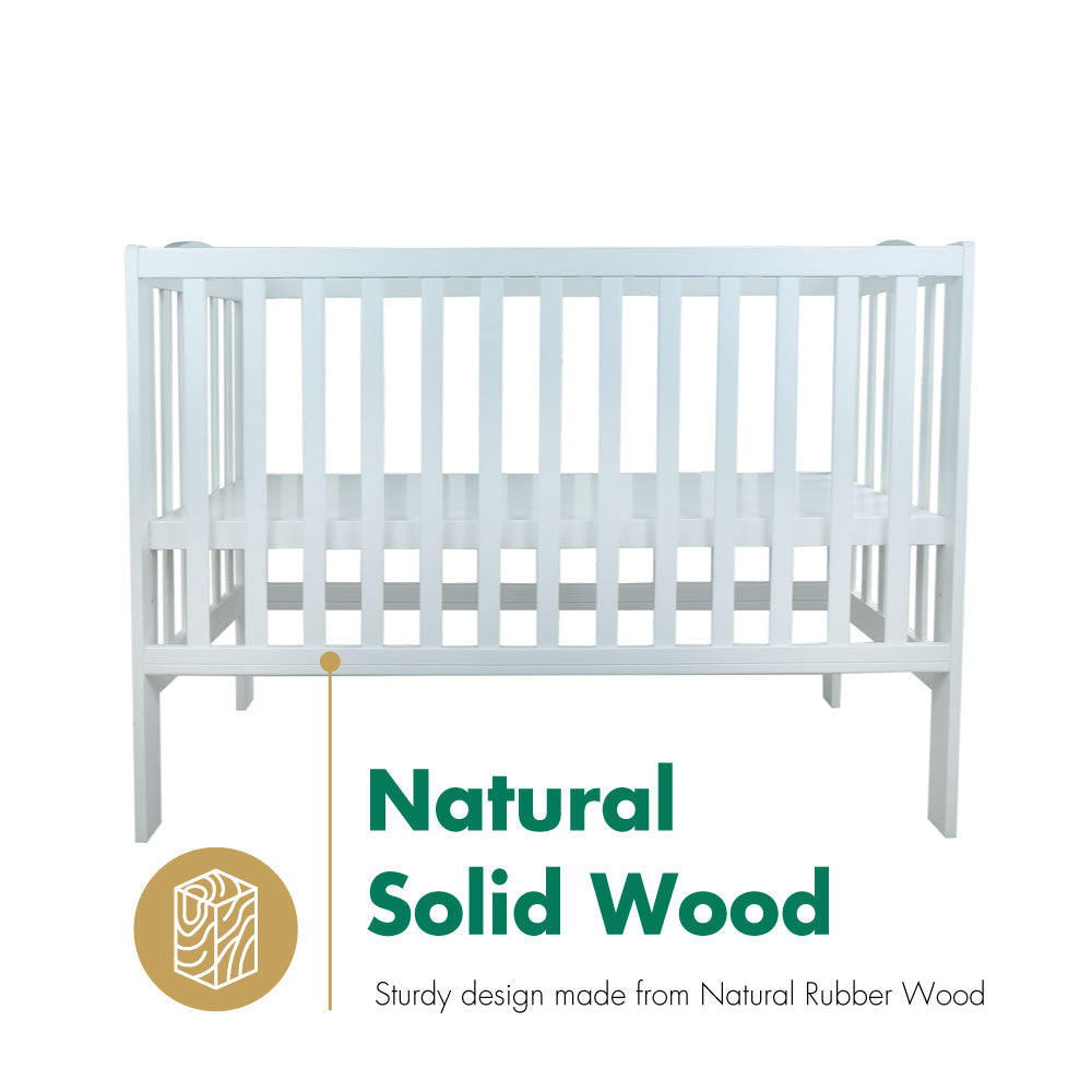 Natural Rubber Solid Wood Baby Cot Getha Online