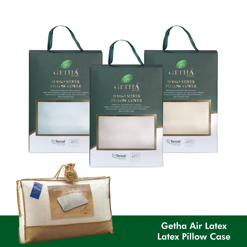 Getha Air Latex Pillow Case - Tencel Nano Silver Fabric