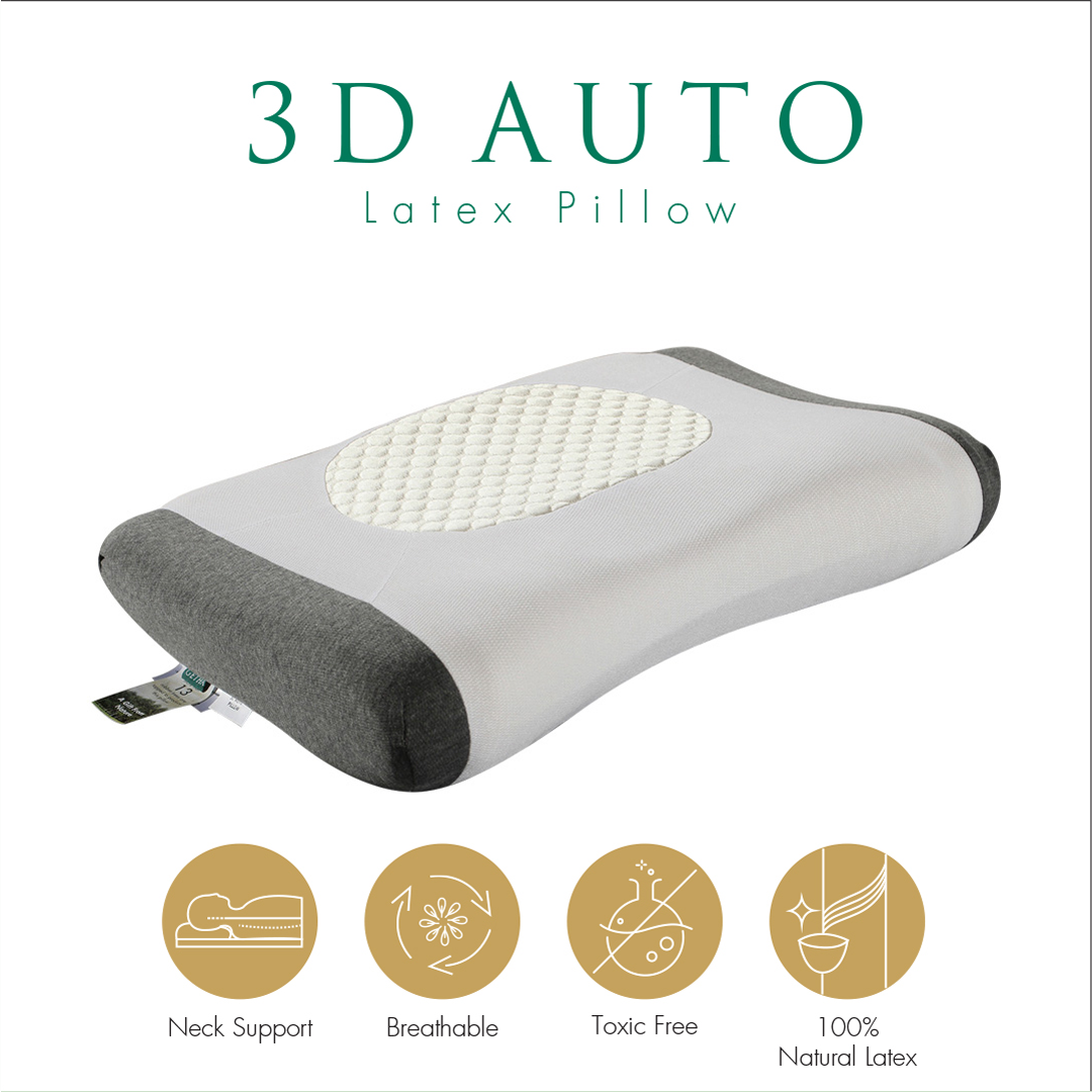 Getha 3D Pillow for Neck Support Breathable Toxic Free 100% Natural Latex